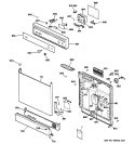 ESCUTCHEON & DOOR ASSEMBLY Diagram and Parts List for HDA2120Z00BB  Hotpoint Dishwasher