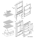 DOORS Diagram and Parts List for GTR12HAXARWW  General Electric Refrigerator