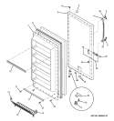 FREEZER DOOR Diagram and Parts List for FUF14DUERWW  General Electric Freezer