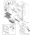 CABINET Diagram and Parts List for FUF14DUERWW  General Electric Freezer