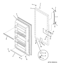 DOOR Diagram and Parts List for FUF17SUERWW  General Electric Freezer