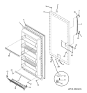 DOOR Diagram and Parts List for FUF20SUDRWW  General Electric Freezer