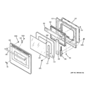 DOOR Diagram and Parts List for ZET958WM1WW  General Electric Wall Oven