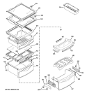 FRESH FOOD SHELVES Diagram and Parts List for PIE23NGTJFKB  General Electric Refrigerator