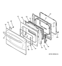 DOOR Diagram and Parts List for PT916SM2SS  General Electric Wall Oven