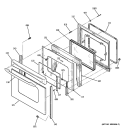 DOOR Diagram and Parts List for JB640SP1SS  General Electric Range