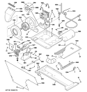MOTOR, BLOWER & BELT Diagram and Parts List for WSM2780HBWWW  General Electric Washer Dryer Combo