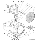 DRUM Diagram and Parts List for DPVH890GJ0WW  General Electric Dryer