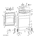 ESCUTCHEON & DOOR ASSEMBLY Diagram and Parts List for GHDA696P01SS  General Electric Dishwasher