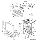ESCUTCHEON & DOOR ASSEMBLY Diagram and Parts List for GSD5620D02BB  General Electric Dishwasher