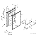 FRESH FOOD DOOR Diagram and Parts List for GTE22FBTJRWW  General Electric Refrigerator