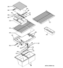 FRESH FOOD SHELVES Diagram and Parts List for GTE22FBTJRWW  General Electric Refrigerator