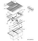 FRESH FOOD SHELVES Diagram and Parts List for GTE25DBTJRWW  General Electric Refrigerator