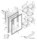 FRESH FOOD DOOR Diagram and Parts List for PTE25SBTJRBS  General Electric Refrigerator