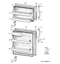 DOORS Diagram and Parts List for CTS17RBSDRWW  General Electric Refrigerator
