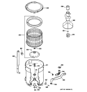 TUB, BASKET & AGITATOR Diagram and Parts List for WDRR2500K1WW  General Electric Washer