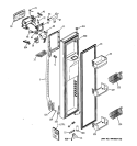 FREEZER DOOR Diagram and Parts List for PSK27MGWICCC  General Electric Refrigerator