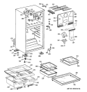 CABINET Diagram and Parts List for GTL17JBWDRBS  General Electric Refrigerator