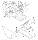 MOTOR, BLOWER & BELT Diagram and Parts List for WSM2700HCWWW  General Electric Washer Dryer Combo