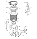TUB, BASKET & AGITATOR Diagram and Parts List for WBSE2090A0AA  General Electric Washer