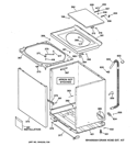 CABINET, COVER & FRONT PANEL Diagram and Parts List for WBXE2070A0AA  General Electric Washer