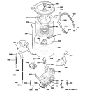 TUB, & MOTOR Diagram and Parts List for WSM2780HDWWW  General Electric Washer Dryer Combo