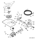 MOTOR-PUMP MECHANISM Diagram and Parts List for ZBD6910P10BB  General Electric Dishwasher