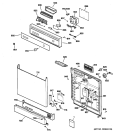 ESCUTCHEON & DOOR ASSEMBLY Diagram and Parts List for HDA3520Z02BB  Hotpoint Dishwasher