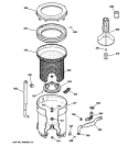 TUB, BASKET & AGITATOR Diagram and Parts List for VWXR4100T4AB  Hotpoint Washer