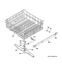 UPPER RACK ASSEMBLY Diagram and Parts List for GLD5860P10SS  General Electric Dishwasher
