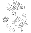 CONTROL PANEL & COOKTOP Diagram and Parts List for JGBP26DEM5CC  General Electric Range