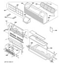 GRILLE, HEATER & BASE PAN PARTS Diagram and Parts List for AZ38H15DACM1  General Electric Air Conditioner