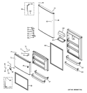 DOORS Diagram and Parts List for GTH21KCXABB  General Electric Refrigerator
