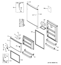 DOORS Diagram and Parts List for GTL21KBWABS  General Electric Refrigerator