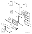 DOORS Diagram and Parts List for GTS21KBXABB  General Electric Refrigerator
