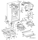 CABINET Diagram and Parts List for CTS18HBSDRWW  General Electric Refrigerator
