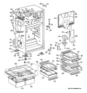 CABINET Diagram and Parts List for GTS18XCSDRWW  General Electric Refrigerator