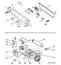 BACKSPLASH, BLOWER & MOTOR ASSEMBLY Diagram and Parts List for DPSR610GG8WT  General Electric Dryer