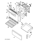 DOOR & DRAWER PARTS Diagram and Parts List for RB757DP1CT  Hotpoint Range
