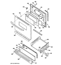 DOOR & DRAWER PARTS Diagram and Parts List for RGB528PEP1BB  Hotpoint Range