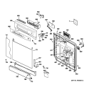 ESCUTCHEON & DOOR ASSEMBLY Diagram and Parts List for GSD4060N20SS  General Electric Dishwasher