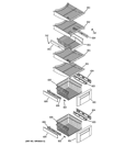 FREEZER SHELVES Diagram and Parts List for ZISB480DRA  General Electric Refrigerator