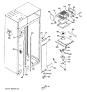 FREEZER SECTION Diagram and Parts List for ZISB480DRK  General Electric Refrigerator