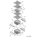 FREEZER SHELVES Diagram and Parts List for ZISB480DRK  General Electric Refrigerator