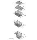 FREEZER SHELVES Diagram and Parts List for DSHS9NGYACSS  General Electric Refrigerator