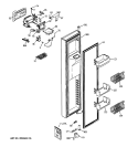 FREEZER DOOR Diagram and Parts List for GCE21XGYAFNB  General Electric Refrigerator