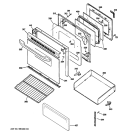 DOOR & DRAWER PARTS Diagram and Parts List for JB600WK5WW  General Electric Range