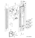 FREEZER DOOR Diagram and Parts List for PSB48LSRABV  General Electric Refrigerator