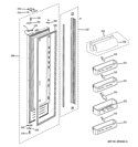 FRESH FOOD DOOR Diagram and Parts List for PSB48LSRABV  General Electric Refrigerator