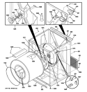 CABINET & DRUM Diagram and Parts List for DSXH47EG1WW  General Electric Dryer